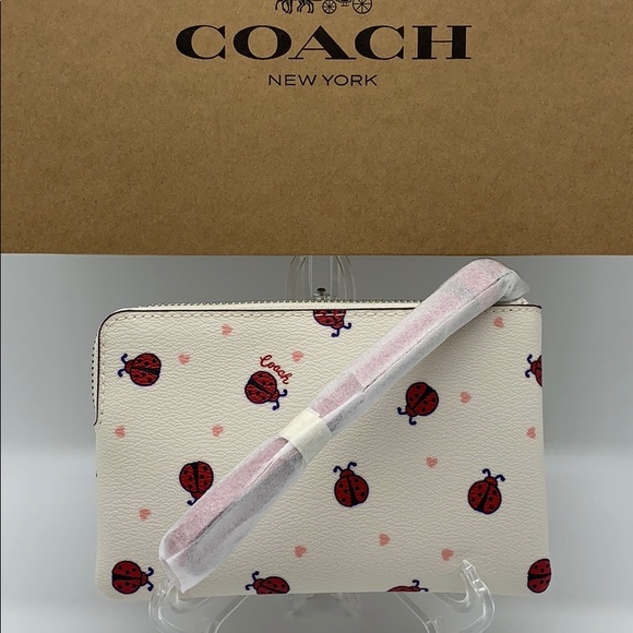 COACH Corner Zip Wristlet With Ladybug Print - Picture 12 of 16
